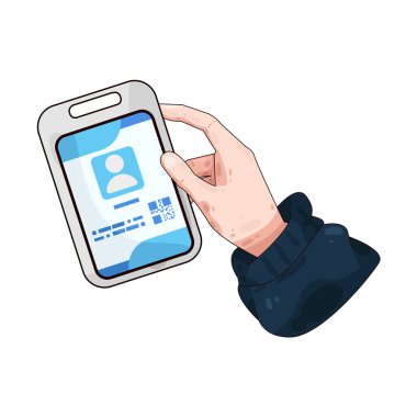 Kimlik kartı tutan, kimlik, güvenlik ve resmi doğrulamayı temsil eden bir el..