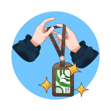 Kimlik kartı tutan, kimlik, güvenlik ve resmi doğrulamayı temsil eden bir el..