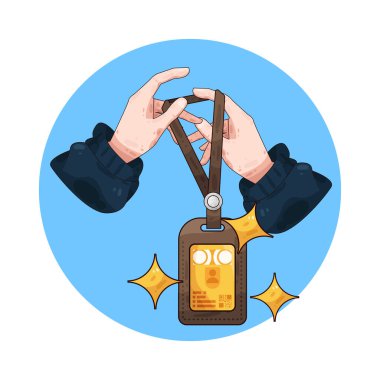 Kimlik kartı tutan, kimlik, güvenlik ve resmi doğrulamayı temsil eden bir el..