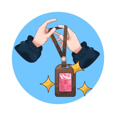 Kimlik kartı tutan, kimlik, güvenlik ve resmi doğrulamayı temsil eden bir el..