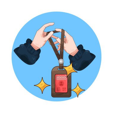 Kimlik kartı tutan, kimlik, güvenlik ve resmi doğrulamayı temsil eden bir el..