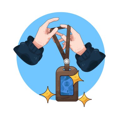 Kimlik kartı tutan, kimlik, güvenlik ve resmi doğrulamayı temsil eden bir el..