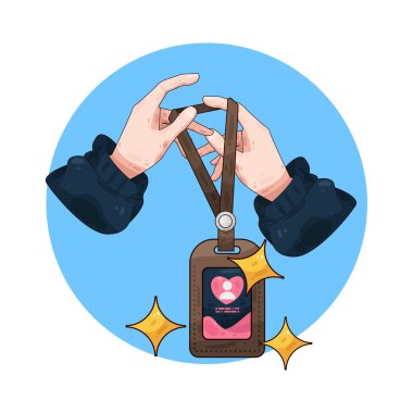 Kimlik kartı tutan, kimlik, güvenlik ve resmi doğrulamayı temsil eden bir el..