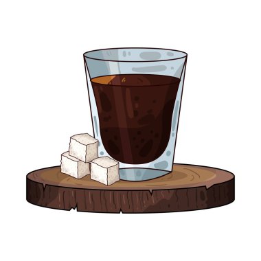 Bir fincan espresso, küçük ve sert bir kahve. Demitasse bardağında servis ediliyor. Üstünde koyu krema var..