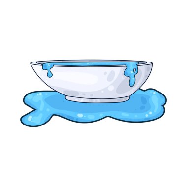 Bir küvet suyla doluyor, kenarlardan banyoya dökülüyor..