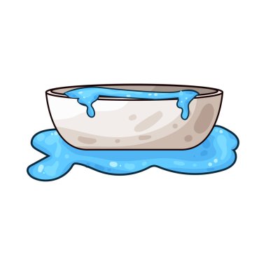 Bir küvet suyla doluyor, kenarlardan banyoya dökülüyor..