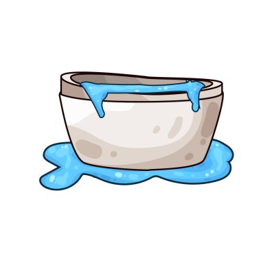 Bir küvet suyla doluyor, kenarlardan banyoya dökülüyor..