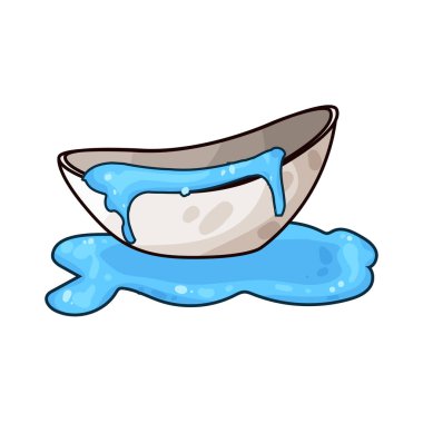 Bir küvet suyla doluyor, kenarlardan banyoya dökülüyor..