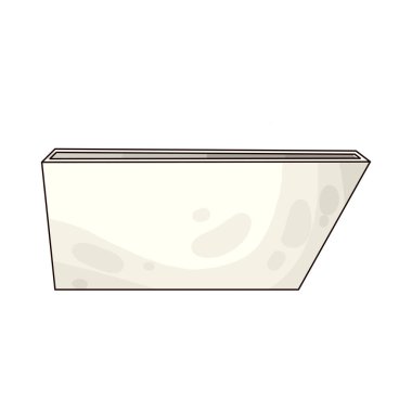 Pürüzsüz ve temiz bir tasarımı olan bir küvet. Genellikle banyo için kullanılır..