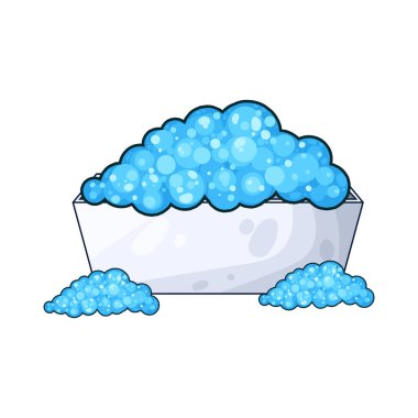 Köpüklerle dolu bir küvet, rahatlatıcı bir suya hazır..