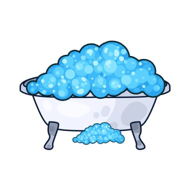 Köpüklerle dolu bir küvet, rahatlatıcı bir suya hazır..