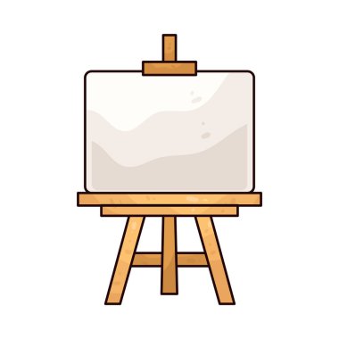  Resim yapmaya hazır boş bir ressam tuvali..