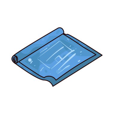 Plan: Teknik çizimleri gösteren yuvarlanmış bir plan.