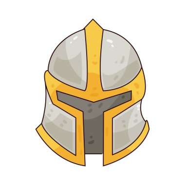 Ortaçağ Miğferi: Sağlam bir ortaçağ kaskı ve vizörü.