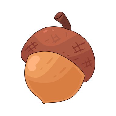 Kahverengi bir palamut ve desenli bir şapka..