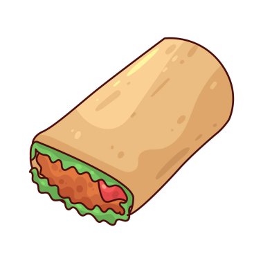  Burrito, fasulye, pirinç, et ve sebzelerle dolu, sıkıca sarılmış un tortilla içeren bir Meksika yemeğidir..