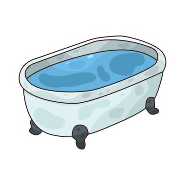 Banyo küveti banyo ve rahatlama için suyla dolu büyük bir kaptır..