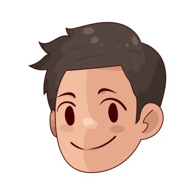 A smiling face shows a happy and cheerful expression.