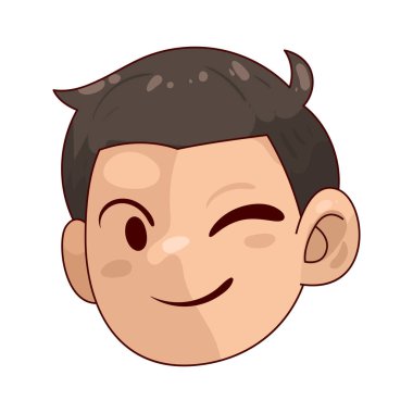 A winking face shows one eye closed and the other open, expressing playfulness or humor.