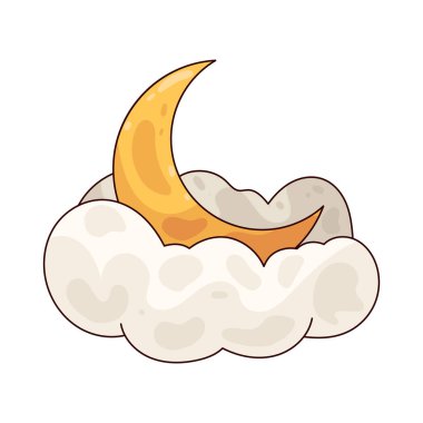 Bir Hilal Bulutu yumuşak bulutlarla çevrili hilal şeklinde bir ayı tasvir eder. Huzuru ve huzurlu bir gece gökyüzünü sembolize eder..