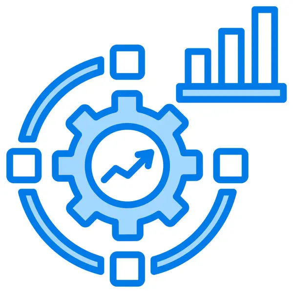 Yukarı doğru ok ve çalışma akışı optimizasyonu yoluyla performansı artıran bir çubuk grafiği olan bir dişli