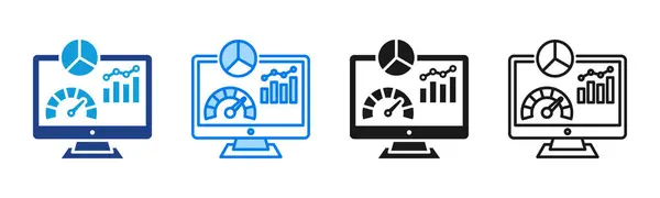 Kpi İzleme simgesi sayfası çoklu biçim koleksiyonu