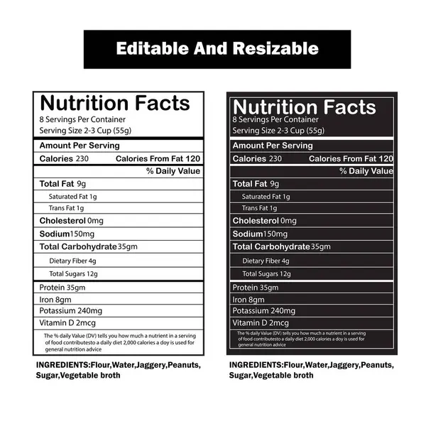 Beyaz ve siyah beslenme bilgileri gıda bilgisini etiketler
