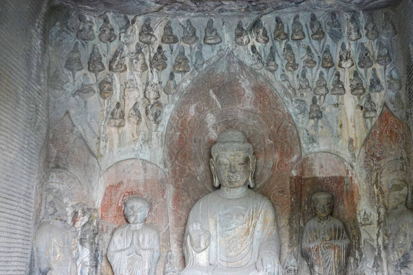 Vivid Original Paint on a Buddhist Statuary Group