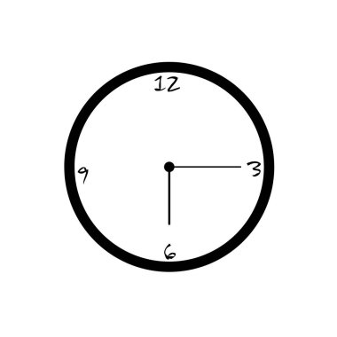 Saat yassı simgesi. vektör çizimi tasarımı.