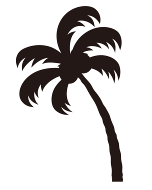 Palmiye ağacı simgesi basit bir illüstrasyon. tropikal avuç