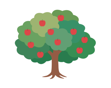 taze ve sağlıklı elma meyvesi yaprak çizimi tasarımı