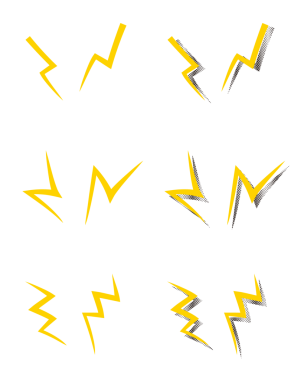 Bir şimşek grafiği malzemesi. Bu Japon mangasında standart bir malzemedir..