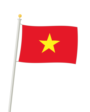 Bu Vietnam bayrağının bir çizimi. Rüzgarda çırpınan bir figür çiziyorum.