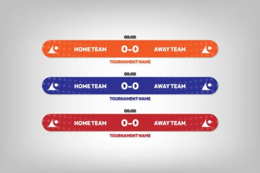 turuncu mavi kırmızı oyunu yayınlamak için farklı bir spor oyunu pankartı seti
