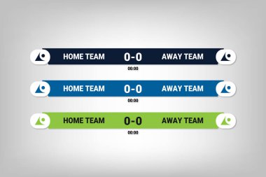 Maç skorlarını göstermek için spor yayın afişleri seti