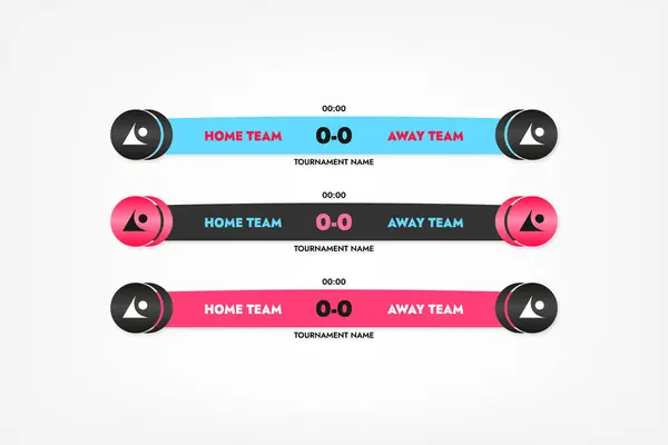 Oyunu yayınlamak ve maçı yönetmek için kırmızı mavi vektör şablonu