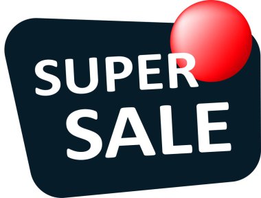 Kırmızı balonlu siyah etiket süper satış afişi