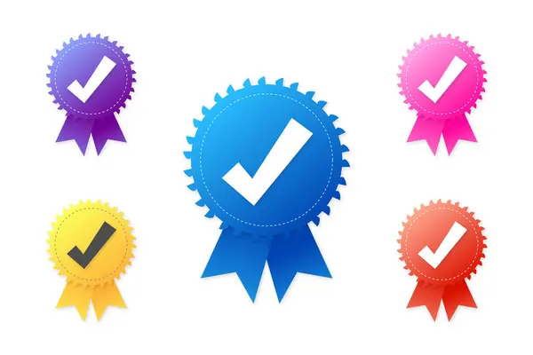 Tavsiye etiketi düz tasarım madalyası farklı renklerde işaretlenmiş