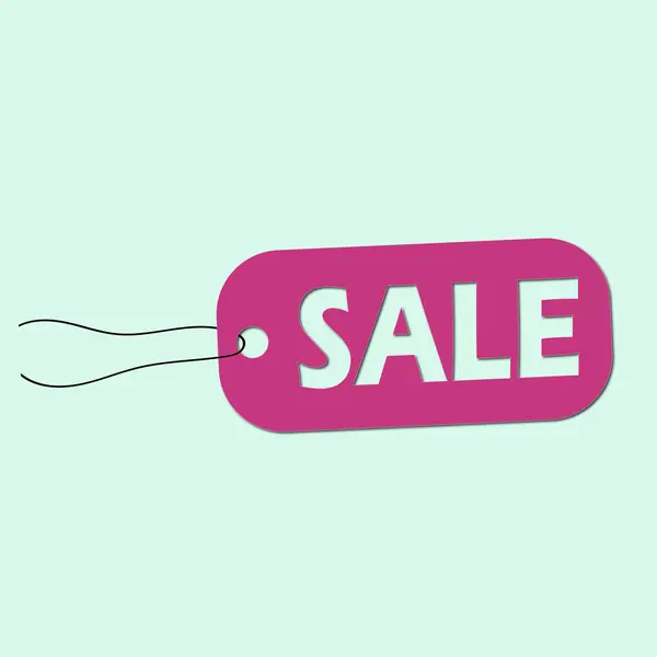 Satış mağazaları için satılık metin ve gölge içeren vektör düz etiket