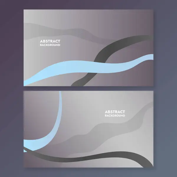 Mavi aksanlı soyut gri kart tasarımı gradyan olarak rastgele kurdeleler