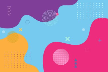 Renkli geometrik arka plan. Sıvı renk arkaplan tasarımı. Akışkan şekiller bileşimi. Vektör Eps10