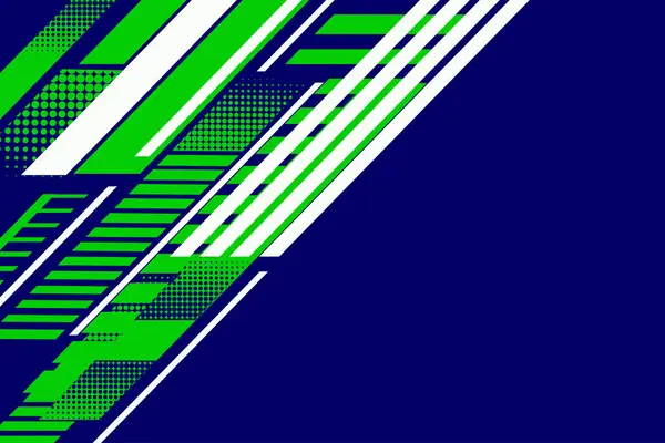 Medya tanıtımı veya web afişi için soyut mavi bayrak tasarım vektörü, dinamik sportif yatay arkaplan şablonu, vektör yarışı