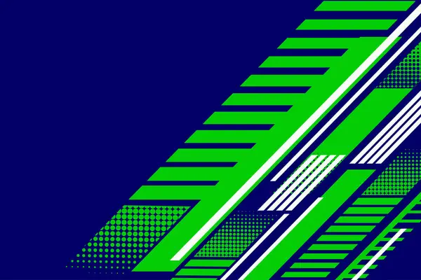 Medya tanıtımı veya web afişi için soyut mavi bayrak tasarım vektörü, dinamik sportif yatay arkaplan şablonu, vektör yarışı