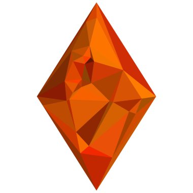 Çokgen kehribar mücevher. Turuncu geometrik şekil. Soyut değerli taş çizimi. Vektör kristal ikonu. EPS 10.