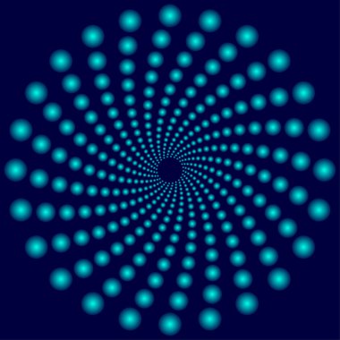 Mavi çiçek deseni. Parlak soyut tasarım. Parlak geometrik şekil. Vektör girdabı etkisi. EPS 10.