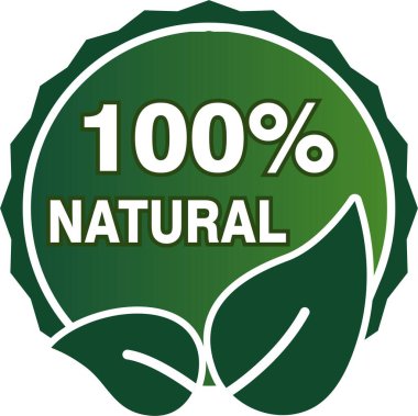 % 100 doğal yeşil etiketli, çevre dostu organik yaprak tasarımı, sağlıklı yiyecekler, ürün ambalajlama, ekolojik bilinçli markalaşma ve doğal ürün tanıtımı için uygun.