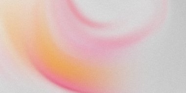 Pembe, turuncu ve beyaz renklerin karışımı ve ince bir kumlu dokuya sahip soyut eğimli arkaplan