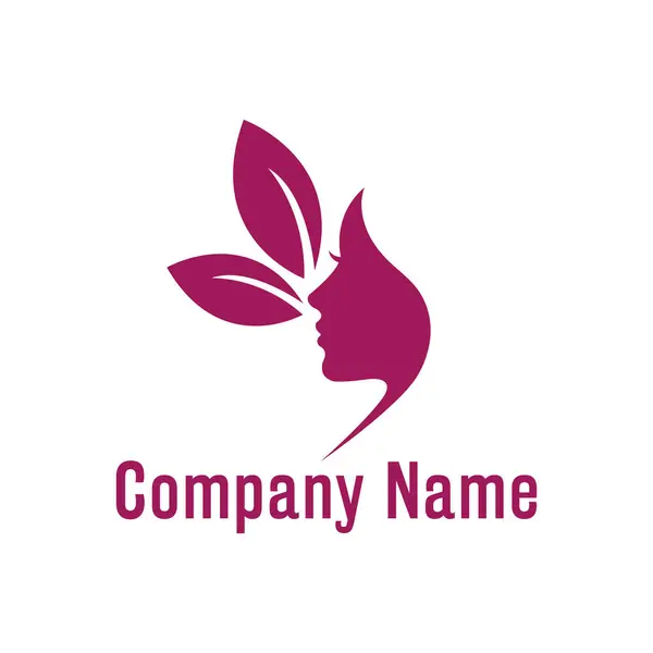 Bir kadının profilini içeren çarpıcı bir mor logo narin yapraklarla birleştirilmiş, güzelliği, doğayı ve refahı sembolize ediyor. Kozmetik ya da spa için mükemmel..