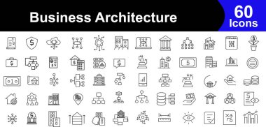 İş Mimarisi Satırı Düzenlenebilir Simgeler ayarlandı. Metodoloji, Düzenleme ve Bilgi Grafikleri için Düzenlenebilir İnce Satır Resimleri