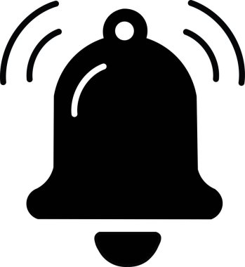 Bildirim Çanı Simgesi - Düz Mavi Vektörde Alarm Çalar Sembolü